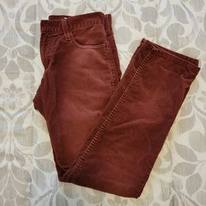 Levi's Slim Straight 514 Red Corduroy Jeans W29 L30